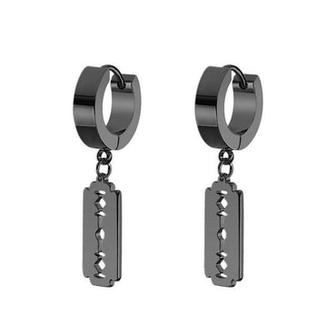 New Popular 1Pair Stainless Steel Ear Stud/Ear Clip Dangle Earrings For Men/Women Punk Black Piercing Fake Earrings Jewelry Gift xccscss.