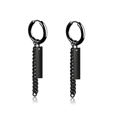 New Popular 1Pair Stainless Steel Ear Stud/Ear Clip Dangle Earrings For Men/Women Punk Black Piercing Fake Earrings Jewelry Giftơ' yuhuv test3333 yuhuv testkk.