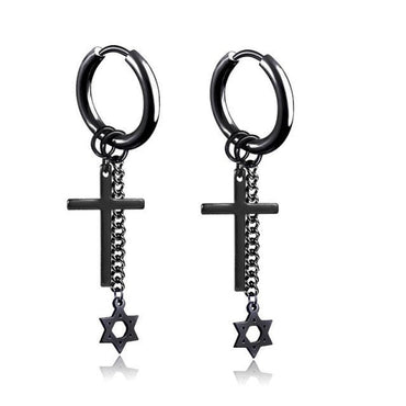 New Popular 1Pair Stainless Steel Ear Stud/Ear Clip Dangle Earrings For Men/Women Punk Black Piercing Fake Earrings Jewelry Giftơ' yuhuv test3333 yuhuv testkk.