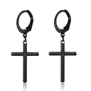 New Popular 1Pair Stainless Steel Ear Stud/Ear Clip Dangle Earrings For Men/Women Punk Black Piercing Fake Earrings Jewelry Gift xccscss.