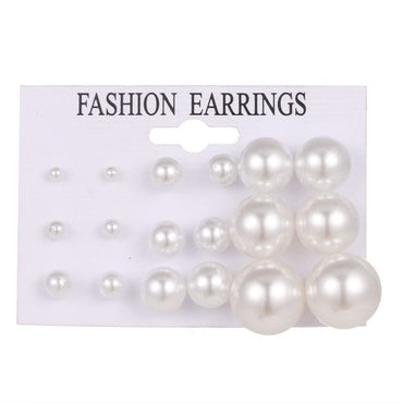 969696  yuhuv test IPARAM 2021 Fashion Oversized Pearl Earrings Set Korean Black White Beige Pearl Earrings Statement Women Wedding Jewelry Gifts yuhuv test aja.