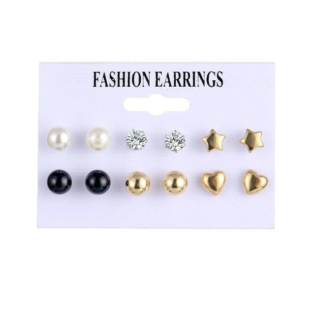 IPARAM 2021 Fashion Oversized Pearl Earrings Set Korean Black White Beige Pearl Earrings Statement Women Wedding Jewelry Gifts yuhuv test  yuhuv test022.