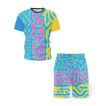 Mens Sets Retro Ethnic Style Summer Clothes Short Sleeve T-Shirt and Shorts Suit Arbitrary Match 2021 New Chic Two Piece Set Men yuhuv test  yuhuv test022.