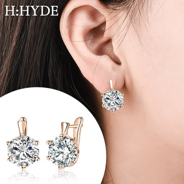 969696  yuhuv test H:HYDE Fashion Rhinestones AAA CZ Element Stud Earrings For Women Vintage Colorful Crystal Earrings Statement Wedding Jewelry yuhuv test aja.