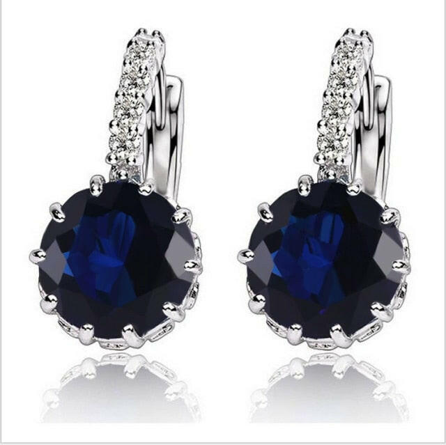 H:HYDE Fashion Rhinestones AAA CZ Element Stud Earrings For Women Vintage Colorful Crystal Earrings Statement Wedding Jewelry xccscss.