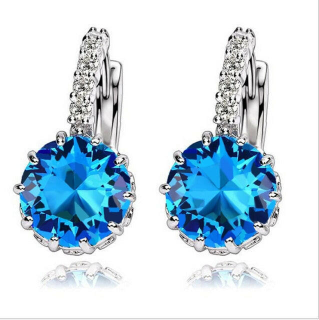 H:HYDE Fashion Rhinestones AAA CZ Element Stud Earrings For Women Vintage Colorful Crystal Earrings Statement Wedding Jewelry xccscss.