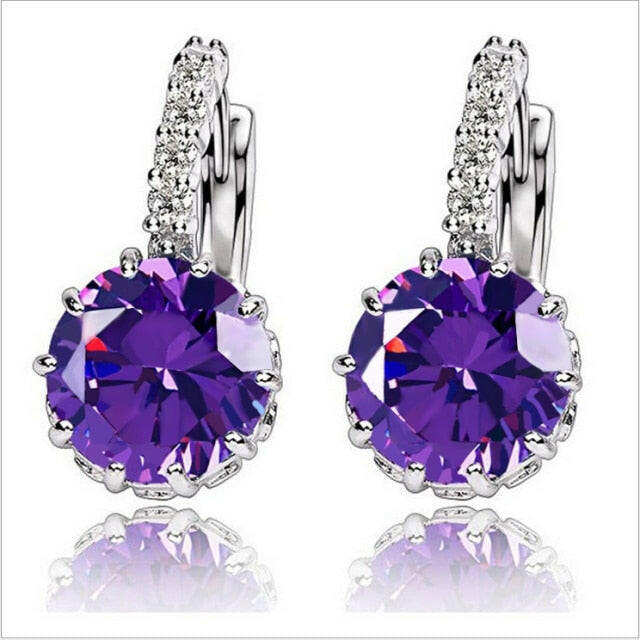 H:HYDE Fashion Rhinestones AAA CZ Element Stud Earrings For Women Vintage Colorful Crystal Earrings Statement Wedding Jewelry xccscss.