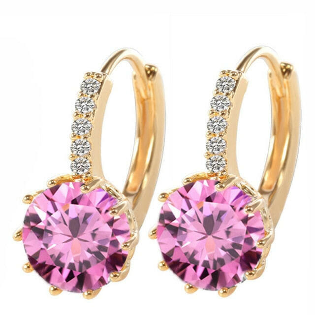 H:HYDE Fashion Rhinestones AAA CZ Element Stud Earrings For Women Vintage Colorful Crystal Earrings Statement Wedding Jewelry xccscss.