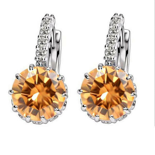 H:HYDE Fashion Rhinestones AAA CZ Element Stud Earrings For Women Vintage Colorful Crystal Earrings Statement Wedding Jewelry xccscss.