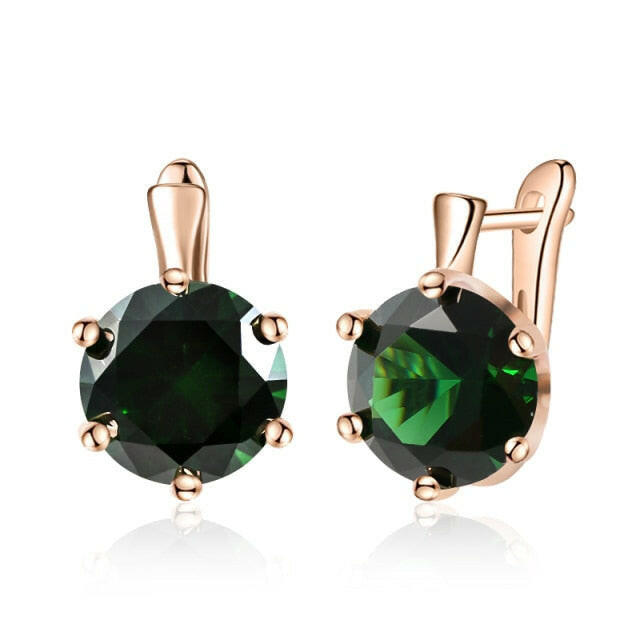 H:HYDE Fashion Rhinestones AAA CZ Element Stud Earrings For Women Vintage Colorful Crystal Earrings Statement Wedding Jewelry xccscss.