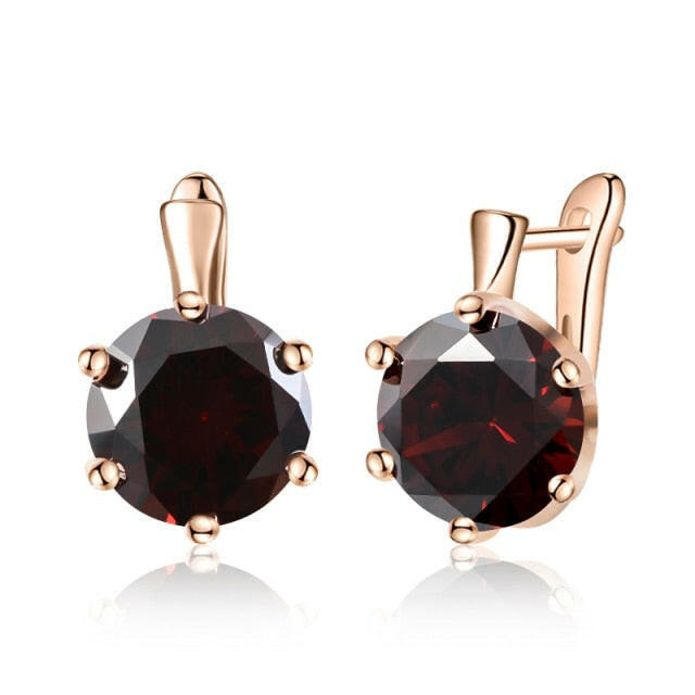 H:HYDE Fashion Rhinestones AAA CZ Element Stud Earrings For Women Vintage Colorful Crystal Earrings Statement Wedding Jewelry xccscss.