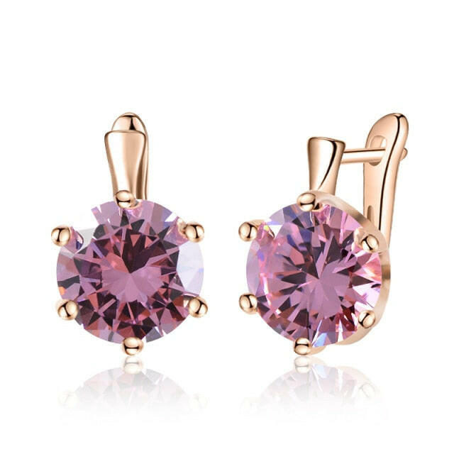 H:HYDE Fashion Rhinestones AAA CZ Element Stud Earrings For Women Vintage Colorful Crystal Earrings Statement Wedding Jewelry xccscss.