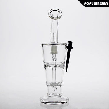 a22222346  330  Pack Science Knife Honeycomb Percolator Fritted Disc G5045 Glass Rig 55.